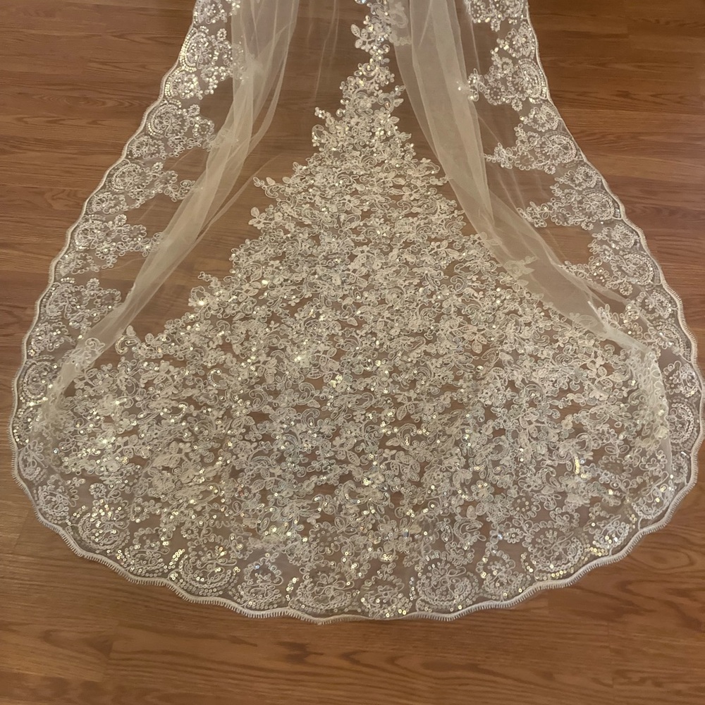 Beautiful Gold Sequin Wedding Veil